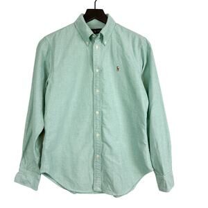 Ralph Lauren Mens Button Down Long Sleeve Shirt Green - S